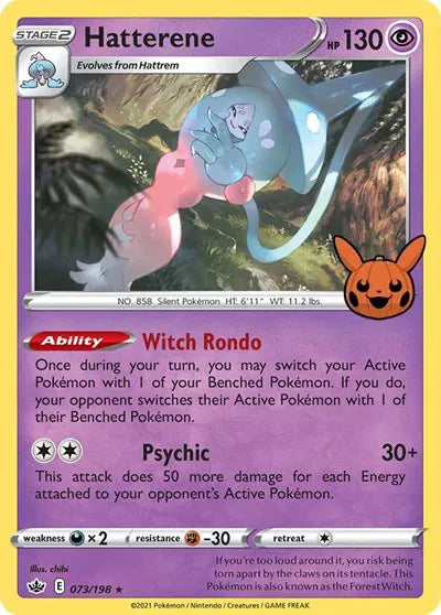 Hatterene Trick or Trade BOOster Bundle Promo 073/198 Holofoil
