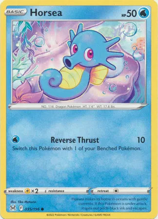 Horsea Lost Origin Common 035/196 Reverse Holofoil