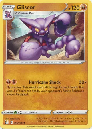 Gliscor Lost Origin Rare 096/196 Reverse Holofoil