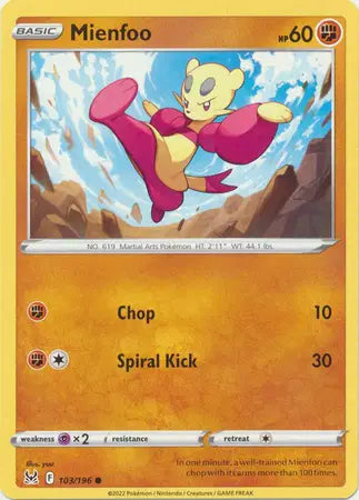 Mienfoo Common • 103/196 Lost Origin