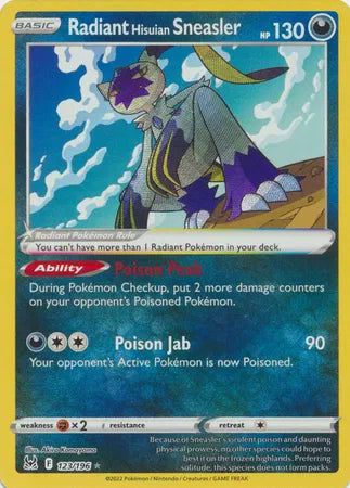 Radiant Hisuian Sneasler Lost Origin Radiant Rare 123/196