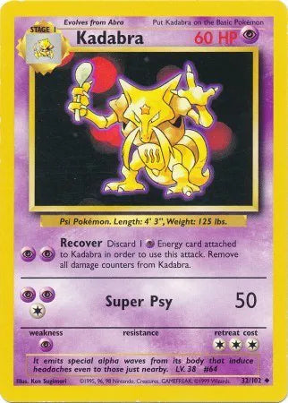 Kadabra Base Set (Unlimited) Uncommon 32 (LP)