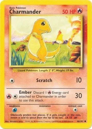 Charmander Base Set (Unlimited) Common 46 (LP)