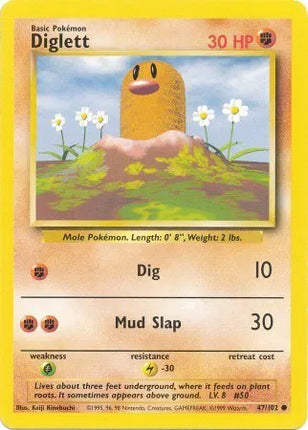 Diglett Base Set (Unlimited) Common 47 (MP)