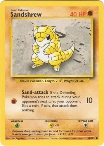 Sandshrew Base Set (Unlimited) Common 62 (MP)