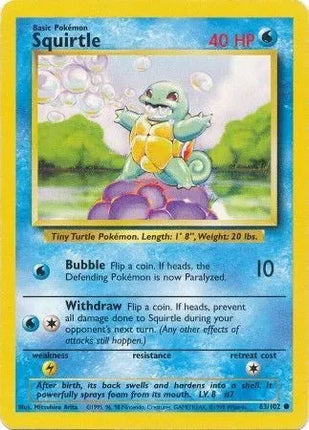 Squirtle Base Set (Unlimited) Common 63 (LP)