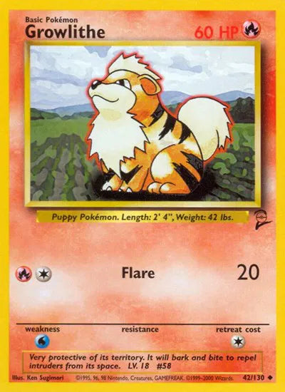 Growlithe Base Set 2 Uncommon 42 (MP)