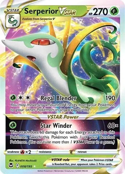 Serperior VSTAR Ultra Rare • 008/195 Silver Tempest