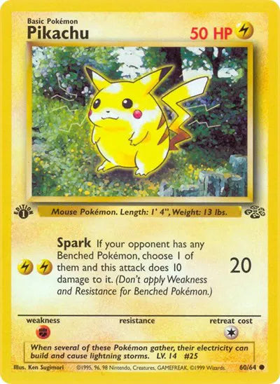 Pikachu Jungle Common 60 1st Edition (MP)