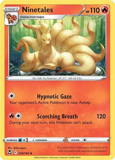 Ninetales Uncommon • 018/195 Silver Tempest Reverse Holofoil