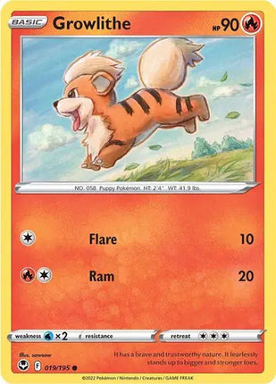 Growlithe Common • 019/195 Silver Tempest