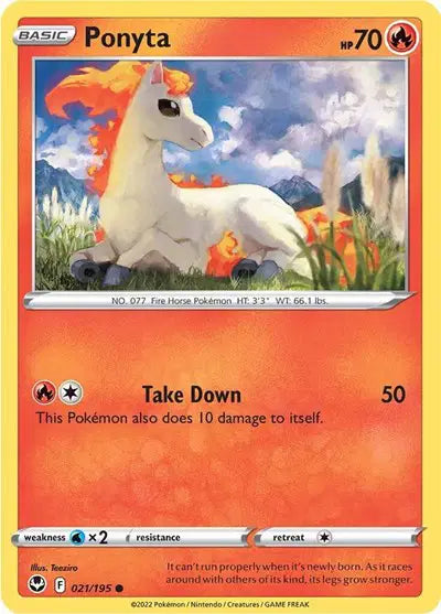 Ponyta Common • 021/195 Silver Tempest Reverse Holofoil