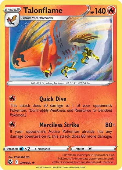 Talonflame Rare • 029/195 Silver Tempest
