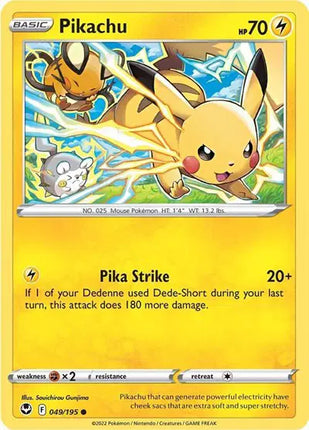 Pikachu Common • 049/195 Silver Tempest