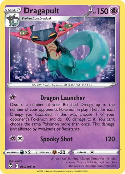 Dragapult Holo Rare • 089/195 Silver Tempest Holofoil