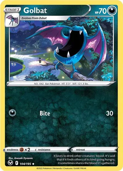Golbat Uncommon • 104/195 Silver Tempest Reverse Holofoil