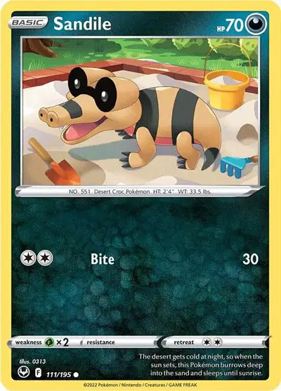 Sandile Common • 111/195 Silver Tempest Reverse Holofoil