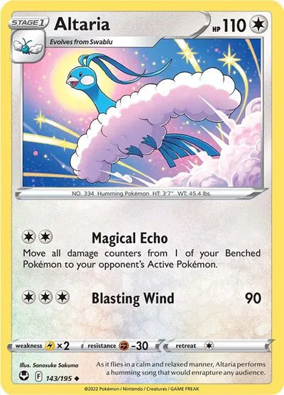 Altaria Silver Tempest Uncommon 143/195 Reverse Holofoil