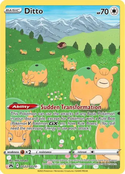 Ditto Crown Zenith: Galarian Gallery Ultra Rare GG22/GG70