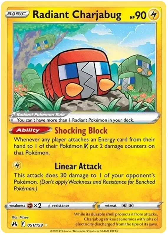 Radiant Charjabug Radiant Rare • 051/159 Crown Zenith