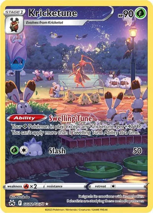 Kricketune Crown Zenith: Galarian Gallery Holo Rare GG02/GG70