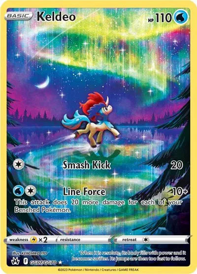 Keldeo Crown Zenith: Galarian Gallery Holo Rare GG07/GG70