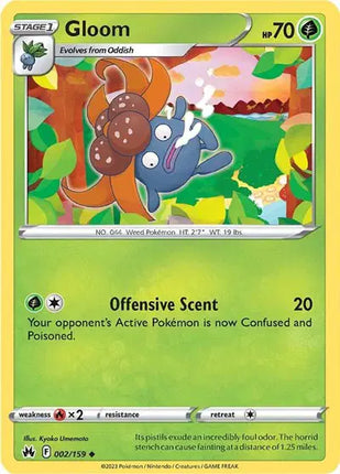 Gloom Uncommon • 002/159 Crown Zenith Reverse Holofoil