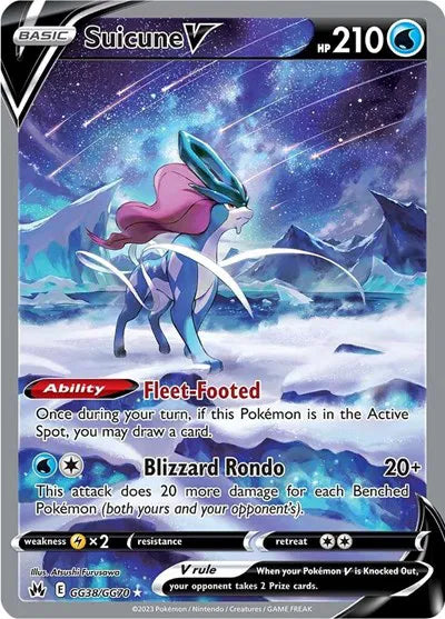 Suicune V Crown Zenith: Galarian Gallery Ultra Rare GG38/GG70