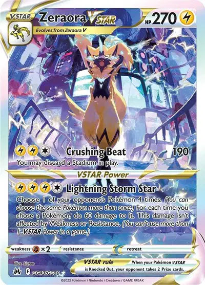 Zeraora VSTAR Ultra Rare • GG43/GG70 Crown Zenith: Galarian Gallery