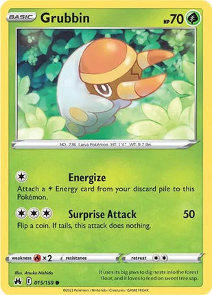Grubbin Crown Zenith Common 015/159 Reverse Holofoil