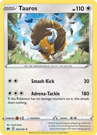 Tauros Rare • 106/159 Crown Zenith
