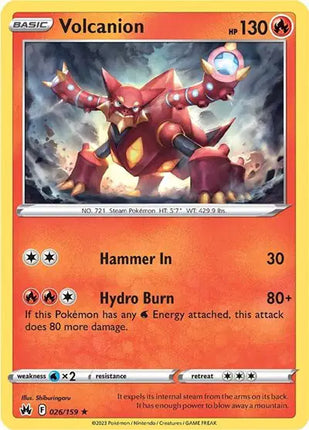 Volcanion Holo Rare • 026/159 Crown Zenith Reverse Holofoil