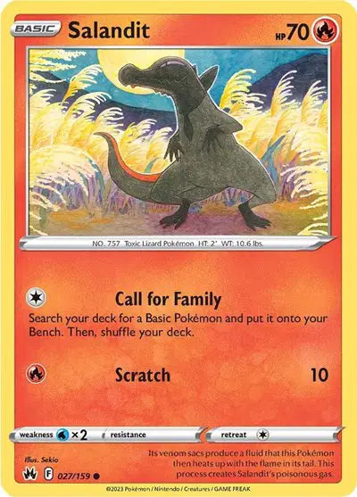 Salandit Common • 027/159 Crown Zenith Reverse Holofoil