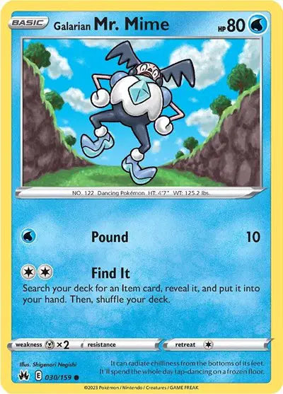 Galarian Mr. Mime Common • 030/159 Crown Zenith Reverse Holofoil