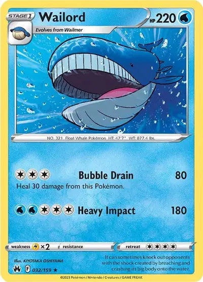 Wailord Rare • 032/159 Crown Zenith