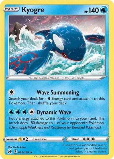 Kyogre Holo Rare • 036/159 Crown Zenith