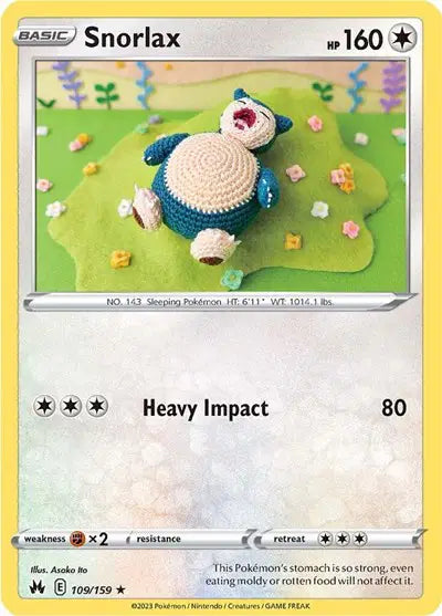 Snorlax Rare • 109/159 Crown Zenith Reverse Holofoil