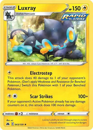 Luxray Rare • 043/159 Crown Zenith