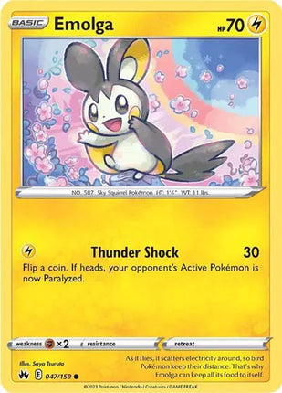 Emolga Common • 047/159 Crown Zenith