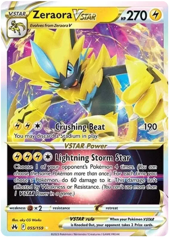 Zeraora VSTAR Ultra Rare • 055/159 Crown Zenith
