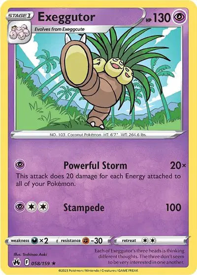 Exeggutor Rare • 058/159 Crown Zenith Reverse Holofoil