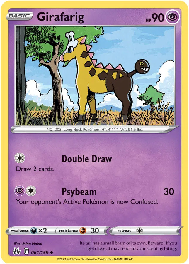 Girafarig Uncommon • 061/159 Crown Zenith