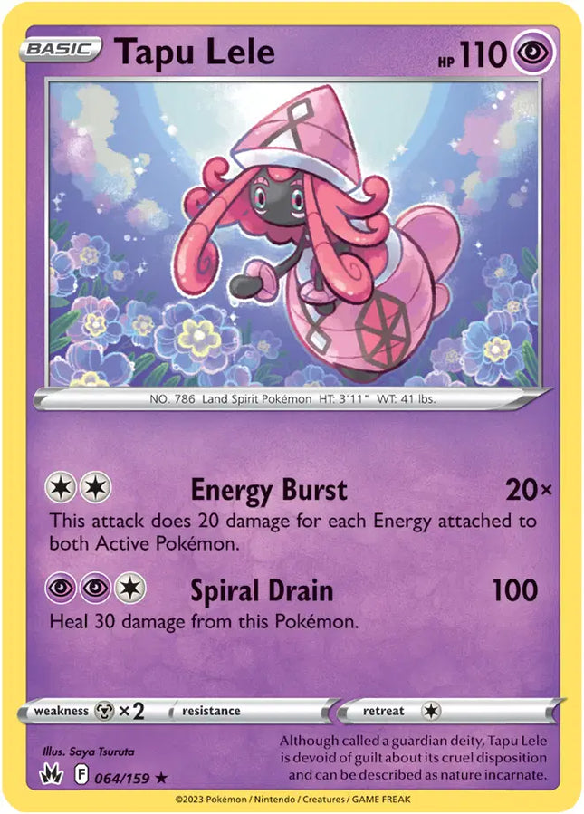 Tapu Lele Holo Rare • 064/159 Crown Zenith
