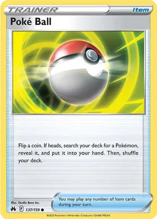 Poke Ball Common • 137/159 Crown Zenith