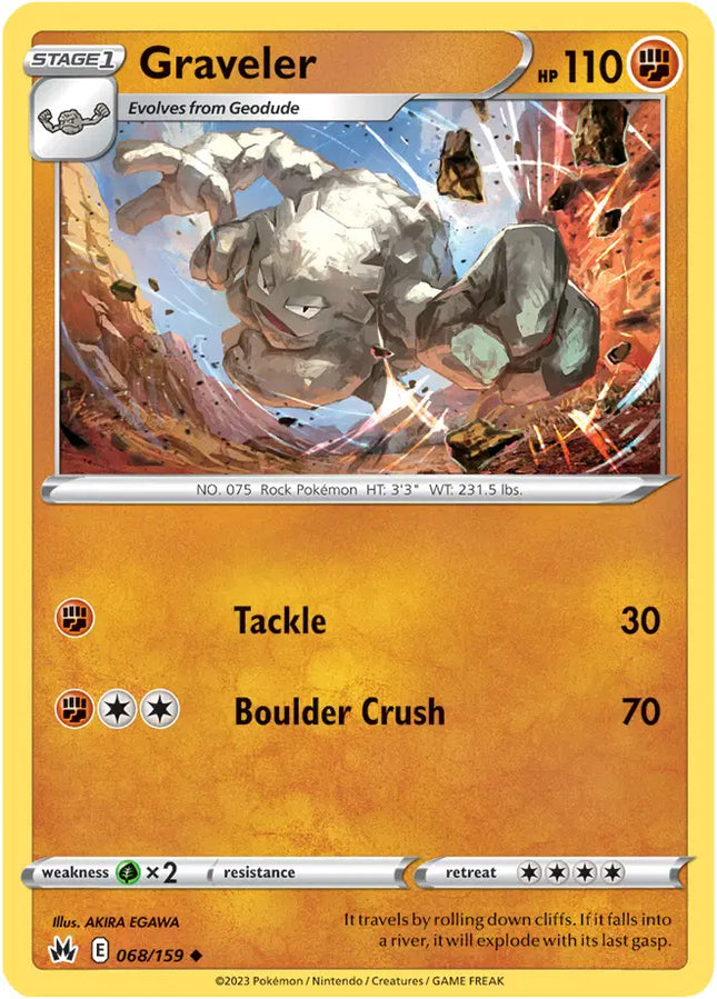 Graveler Uncommon • 068/159 Crown Zenith