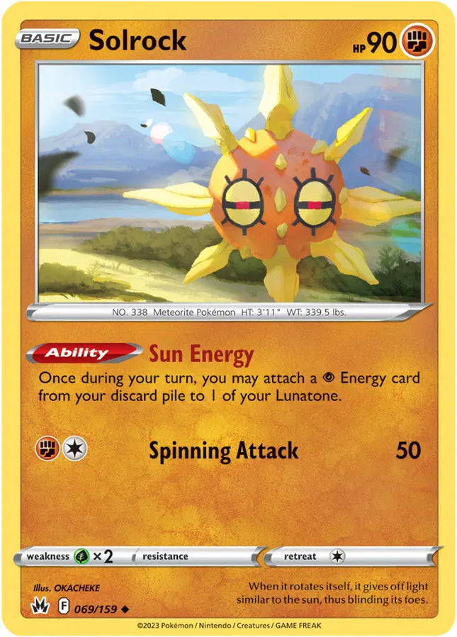 Solrock Pokemon • Uncommon • 069/159 Crown Zenith