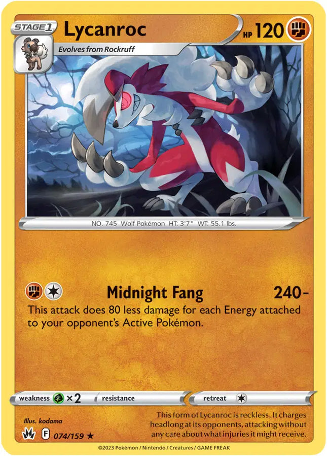 Lycanroc Rare • 074/159 Crown Zenith