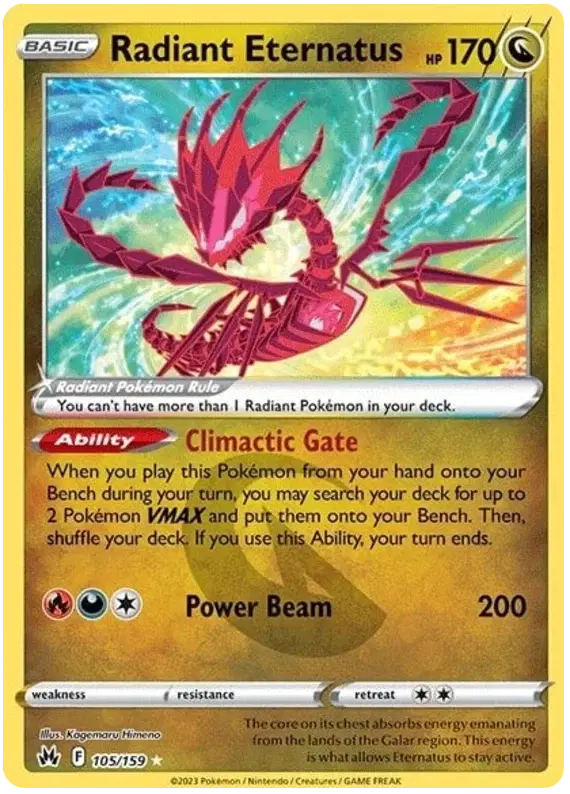 Radiant Eternatus Radiant Rare • 105/159 Crown Zenith