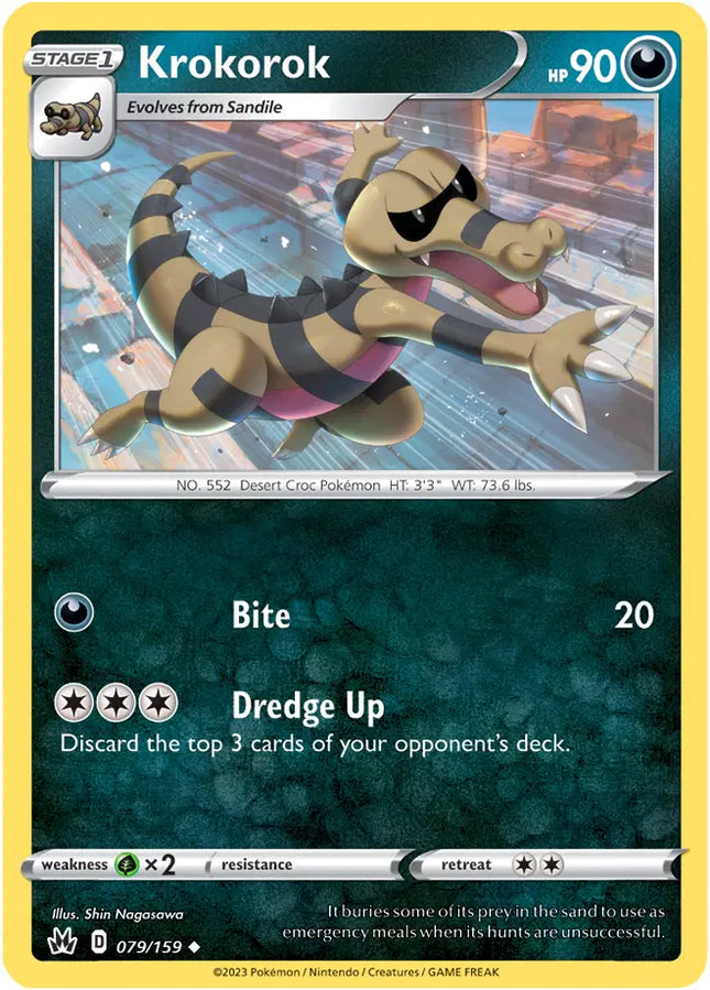 Krokorok Uncommon • 079/159 Crown Zenith Reverse Holofoil