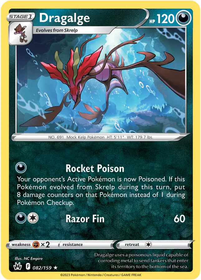 Dragalge Rare • 082/159 Crown Zenith Reverse Holofoil